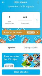 AH Uitjeszegels 2 volle spaarkaarten 2e uitje gratis., Albert Heijn, Verzenden