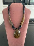 Aparte boheem vintage ketting, Ophalen of Verzenden, Zo goed als nieuw, Bruin, Overige materialen