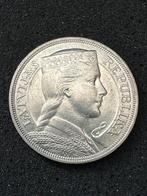 Zilveren munt 1931 Letland 5 Lati, Ophalen of Verzenden, Overige landen, Zilver