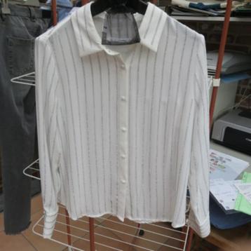 Blouse nieuw wit strepen studs NoSecrets mt 38-40 (it 42) beschikbaar voor biedingen