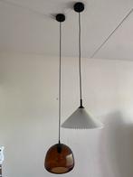 Hanglampen set - in hoogte verstelbaar, Huis en Inrichting, Lampen | Hanglampen, Ophalen, Gebruikt, Glas, Minder dan 50 cm