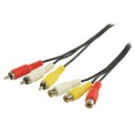 Composiet Videokabel 3x RCA Male - 3x RCA Female 2.00 m Zwar, Ophalen of Verzenden, Nieuw, Minder dan 2 meter, Componentkabel