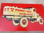 Origineel usa bord, tin sign van Pankey Oils nothing better⛽, Reclamebord, Gebruikt, ., Ophalen of Verzenden