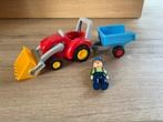 Playmobil 123 Boer met Tractor & Aanhanger - Zo Goed Als Nie, Ophalen of Verzenden, Zo goed als nieuw, Complete set