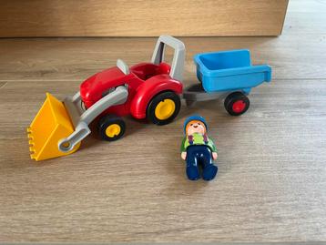 Playmobil 123 Boer met Tractor & Aanhanger - Zo Goed Als Nie beschikbaar voor biedingen