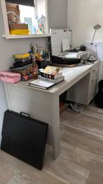 Bureau grijs/ hout, Huis en Inrichting, Ophalen, Gebruikt, Bureau