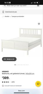 IKEA Hemnes bed 140x200 - Zeer goede staat!, Huis en Inrichting, Slaapkamer | Bedden, Wit, Tweepersoons, Zo goed als nieuw, 200 cm