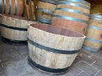 Grote houten bloembak half wijnvat palmboom vijgenboom, Tuin, Gerard Krale, Rond, Nieuw
