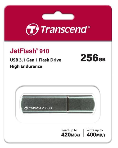 Transcend Jetflash 910 Highspeed USB 3.1 256GB 420-400 MB/s, Computers en Software, USB Sticks, Nieuw, 256 GB, Ophalen of Verzenden