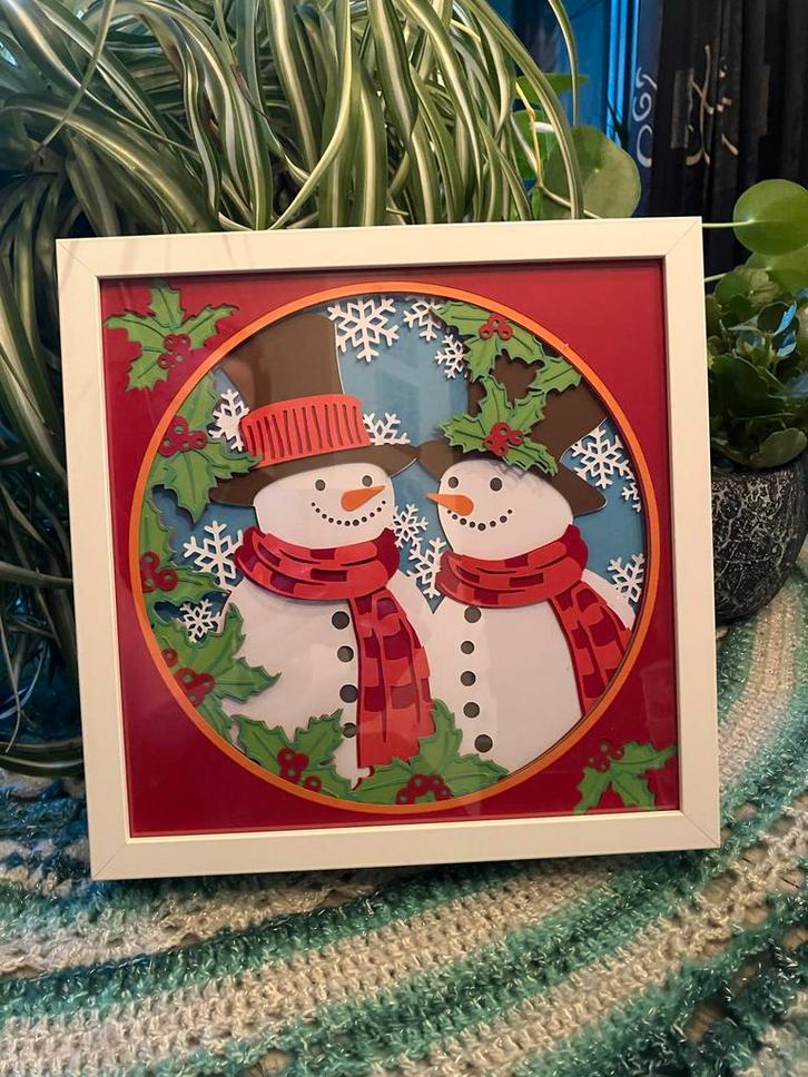 Shadow Box Sneeuwpoppen LED 25x25cm, Huis en Inrichting, Woonaccessoires | Wanddecoraties, Nieuw, Ophalen of Verzenden