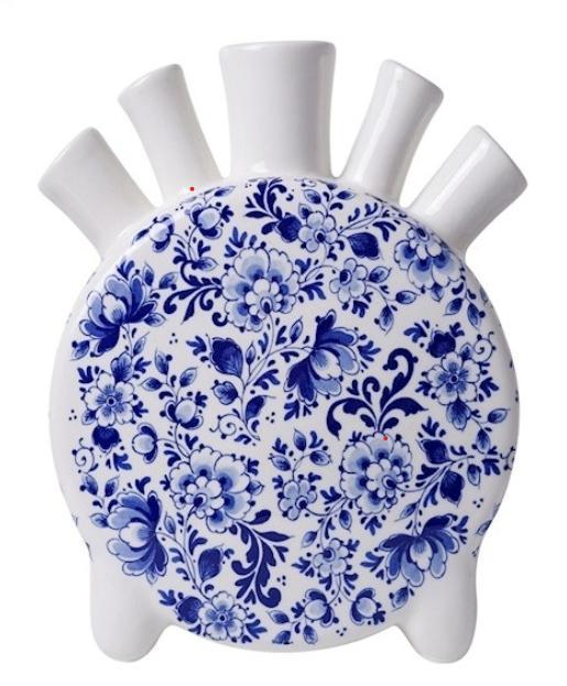Nieuw, Heinen Delfts Blauw, Tulpenvaas Delfts, rond, Huis en Inrichting, Woonaccessoires | Vazen, Nieuw, Overige kleuren, Minder dan 50 cm