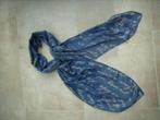 als nieuw: grote langwerpige sjaal blauw/taupe 185 cmx82 cm, Ophalen of Verzenden, Sjaal, Zo goed als nieuw
