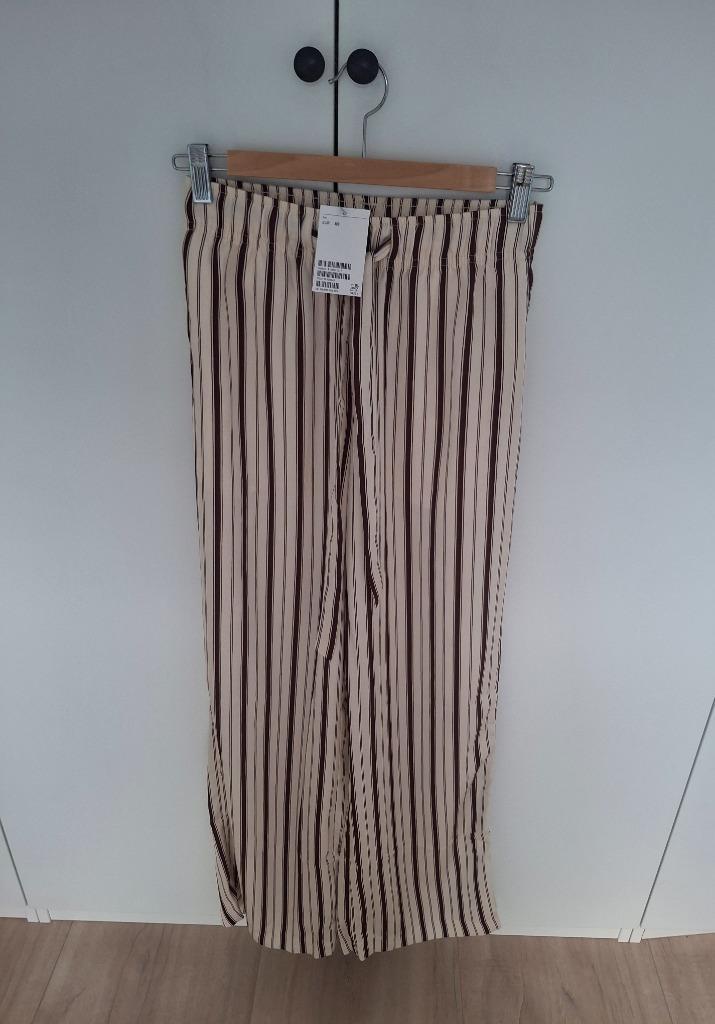 H&M broek beige bruin twill drawstring xs 34 NIEUW, Kleding | Dames, Broeken en Pantalons, Nieuw, Maat 34 (XS) of kleiner, Bruin