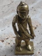 Oud Indiaas bronzen Goden beeldje  -  man met slang, Verzamelen, Religie, Beeld(je), Verzenden