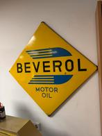 BEVEROL motor oil emaille reclamebord, Reclamebord, Gebruikt, ., Ophalen of Verzenden