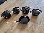Zwart emaille pannenset voor kinderen, Ophalen of Verzenden, Zo goed als nieuw, Overige materialen, Speelkeuken-accessoire