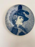 Wandbord Rembrandt van Rijn Delftsblauw, Antiek en Kunst, Ophalen of Verzenden