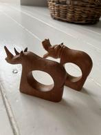 Neushoorn en Nijlpaard servetringen, Huis en Inrichting, Ophalen of Verzenden, Gebruikt