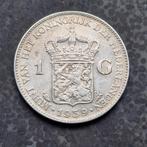 1 gulden Wilhelmina 1939, 1 gulden, Zilver, Ophalen of Verzenden, Koningin Wilhelmina