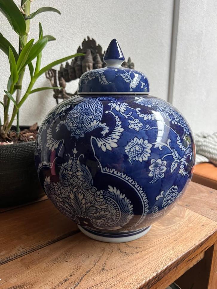 Chinese vaas porselein groot xxl chinees gemberpot pot blauw, Huis en Inrichting, Woonaccessoires | Vazen, Nieuw, Blauw, Minder dan 50 cm