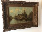 Oud schilderij haven van Blokzijl ??, Ophalen of Verzenden
