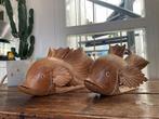 2 prachtige houten vissen uit Thailand, Huis en Inrichting, Ophalen, Rechthoekig, Hout