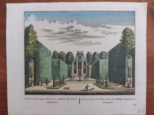 26 / Schravendam  Voorhout Noordwijkerhout Gravure uit 1732, Antiek en Kunst, Kunst | Etsen en Gravures, Ophalen of Verzenden