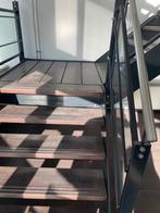 Stalen bordestrap met glas en hout, Ophalen of Verzenden, Zo goed als nieuw, Trap, 4 meter of meer