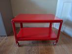 Ikea PS Bijzettafel Rood Metaal op Wieltjes, Gebruikt, Metaal of Aluminium, 55 tot 75 cm, Industrieel