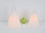 set van 2 vintage ilu di vetro teepee lamp melk glas 1980, N, Ophalen of Verzenden, Minder dan 50 cm, N