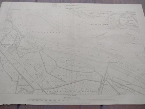 542 Hellevoetsluis Stelledam Oostdijk Plattegrond 1925, Antiek en Kunst, Kunst | Litho's en Zeefdrukken, Ophalen of Verzenden