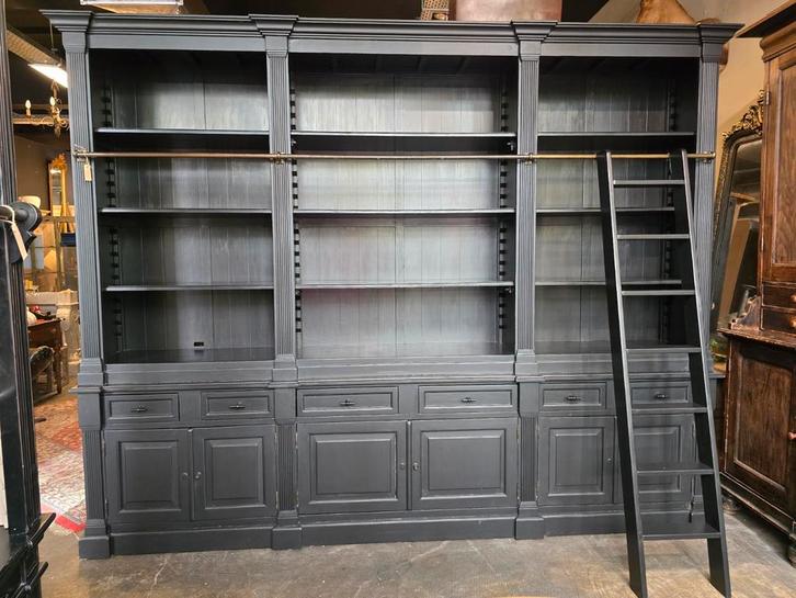 Zwarte bibliotheekkast | boekenkast | buffetkast Flamant XXL, Huis en Inrichting, Kasten | Buffetkasten, Gebruikt, 200 cm of meer
