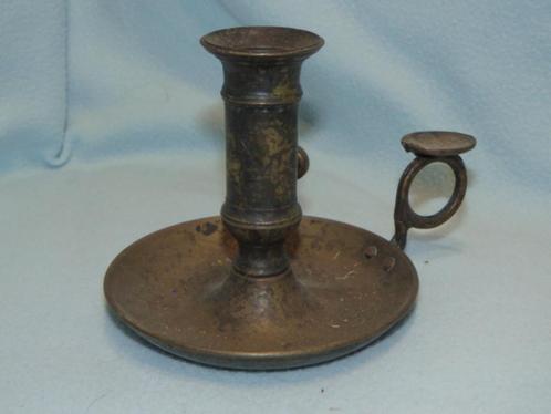 Oude blaker kandelaar met opduwmechanisme, Antiek en Kunst, Antiek | Koper en Brons, Ophalen of Verzenden
