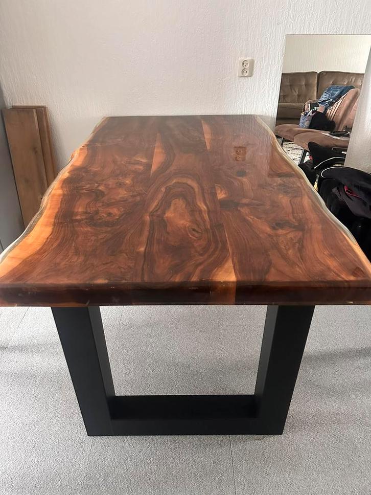 Exclusieve Epoxy boomstam eettafel 164x97cm, Huis en Inrichting, Tafels | Eettafels, Zo goed als nieuw, 50 tot 100 cm, 200 cm of meer