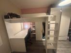 Hoogslaper met bureau en kast -wit- 90x200, Huis en Inrichting, Ophalen, Eenpersoons, Zo goed als nieuw, 200 cm