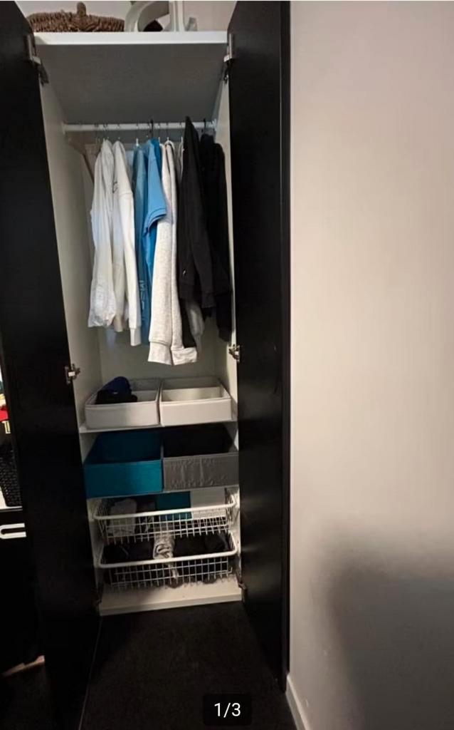 2 Kinder kledingkasten en speelgoed kist -KOOPJE, Huis en Inrichting, Kasten | Kledingkasten, Gebruikt, 150 tot 200 cm, 50 tot 100 cm