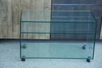 tv tafel glas, Huis en Inrichting, Kasten | Televisiemeubels, Ophalen, Gebruikt, 50 tot 100 cm, Glas