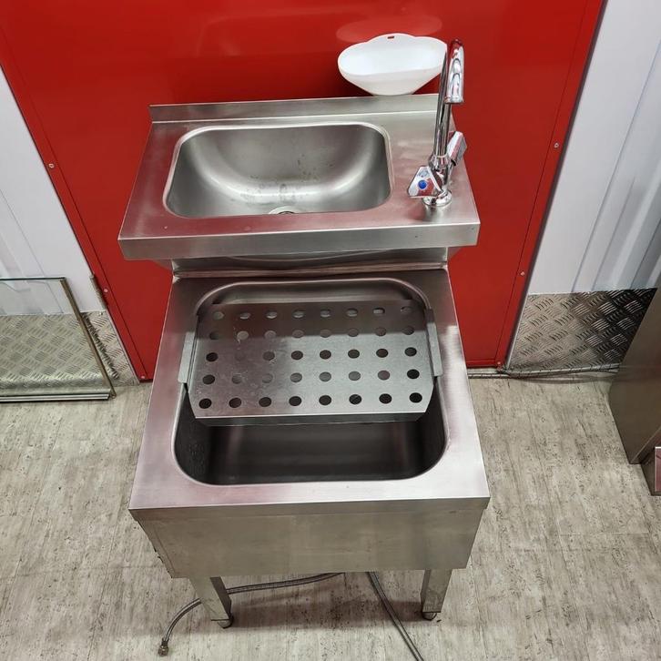 RVS HCB Dubbele Wasbak Spoelbak Uitgietbak combi, Huis en Inrichting, Keuken | Keukenelementen, Zo goed als nieuw, Minder dan 100 cm