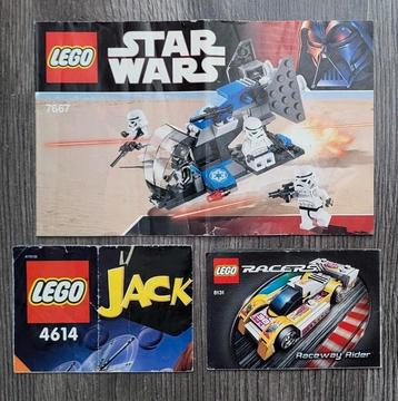 Partij LEGO Instructieboekjes (Star Wars, Racers, ect) beschikbaar voor biedingen