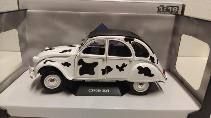 Citroen 2CV Vache koeienprint zwart wit Solido 1:18 KRD, Hobby en Vrije tijd, Modelauto's | 1:18, Zo goed als nieuw, Auto, Solido