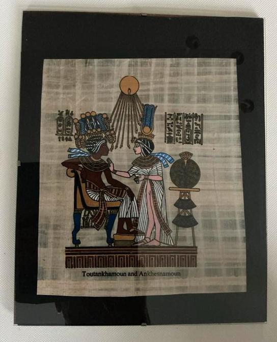 2 Egyptische afbeeldingen op papyrus, Antiek en Kunst, Ophalen of Verzenden