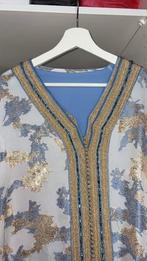 Marokaanse jurk babyblauw met goud (skali), Overige typen, Zwart, Maat 46/48 (XL) of groter, Ophalen of Verzenden
