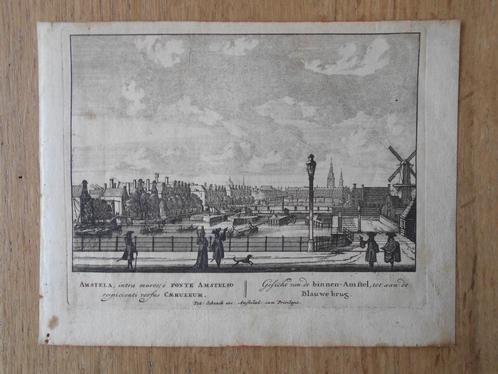 Gezicht op de Binnen-Amstel 1694 - 1697, Antiek en Kunst, Kunst | Etsen en Gravures, Ophalen of Verzenden