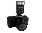 Olympus OM 101 + 35-70mm lens, flitser, manual adapter !, Ophalen of Verzenden, Zo goed als nieuw, Spiegelreflex, Olympus
