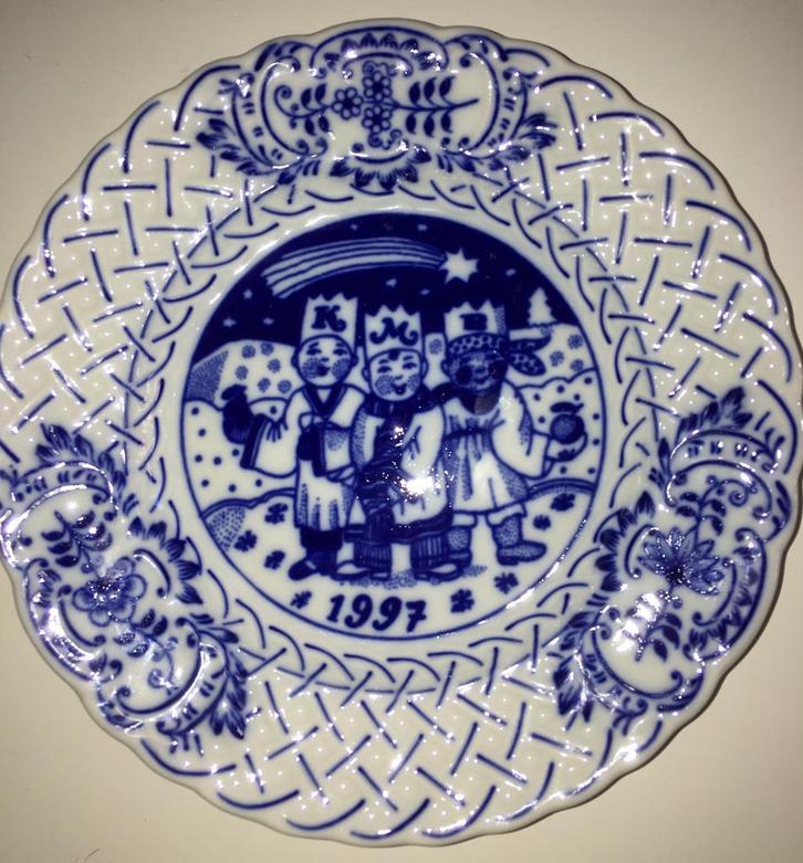 Kerstmis Bord Porsgrund 1990 Religie 3 Wijzen 1997 PPSTKKK!, Antiek en Kunst, Curiosa en Brocante, Verzenden