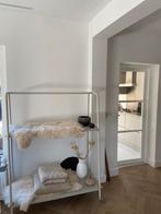Leuke stalen roomdivider met 2  houten schappen decoratierek, Ophalen, Zo goed als nieuw