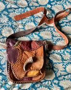 Vintage Boho hippie festival leren schoudertas damestas tas, Sieraden, Tassen en Uiterlijk, Tassen | Damestassen, Ophalen of Verzenden