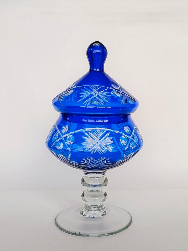 Bonbonnière Bohemen Ṻberfang Cut-to-clear, Antiek en Kunst, Antiek | Glas en Kristal, Ophalen of Verzenden