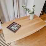 Massief eikenhouten salontafel, Huis en Inrichting, Tafels | Salontafels, 50 tot 100 cm, Minder dan 50 cm, Rechthoekig, Zo goed als nieuw