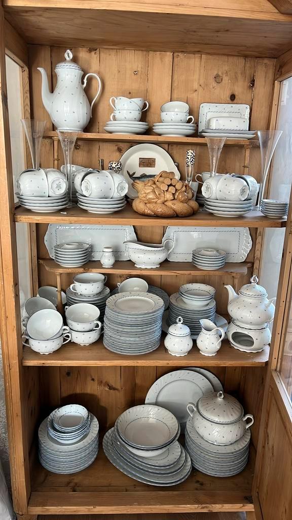 Seltmann Weiden Regina Servies - wit blauw Compleet, Huis en Inrichting, Keuken | Servies, Zo goed als nieuw, Compleet servies